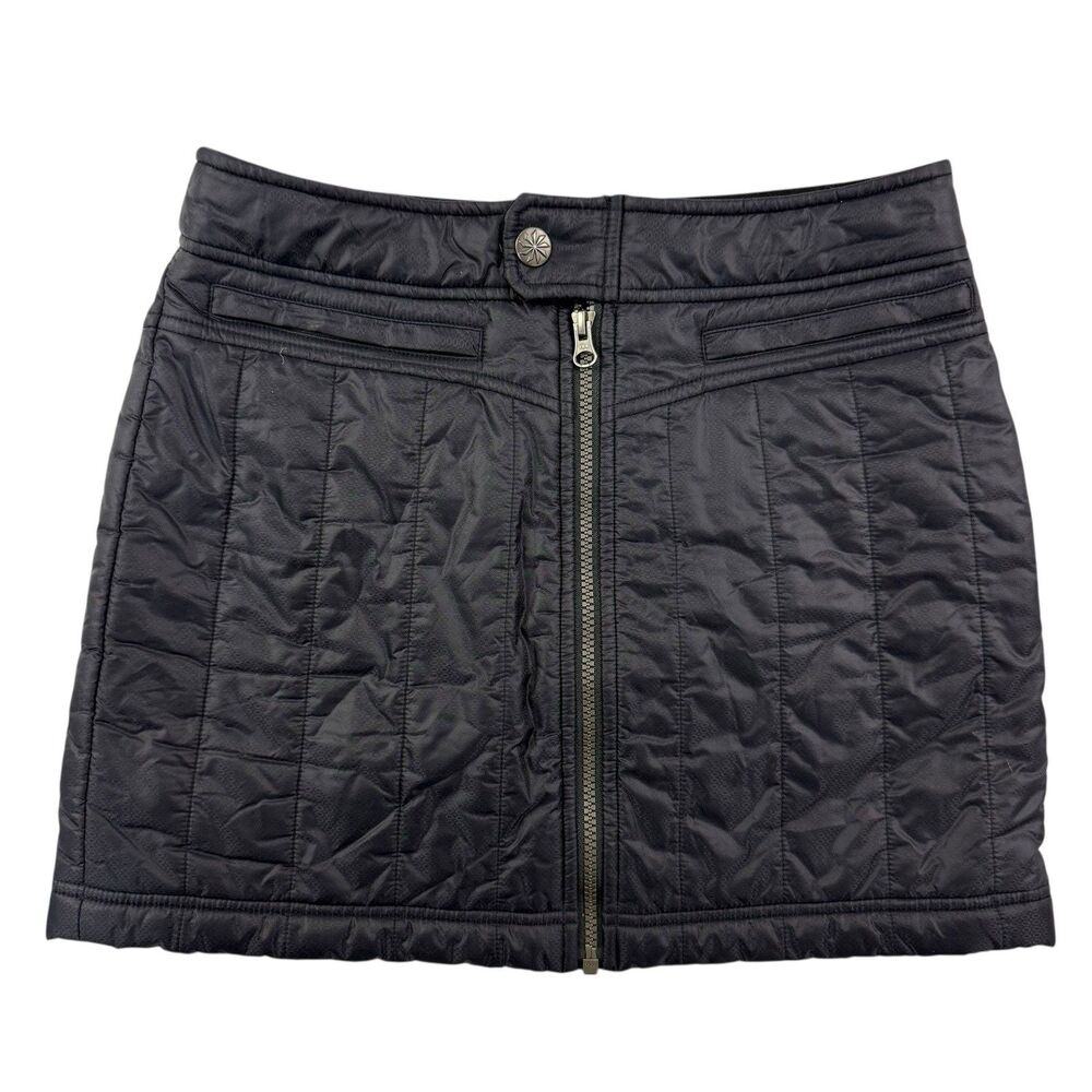 Athleta Toasty Buns Quilted Primaloft Mini Skirt Women Size 2 Charcoal Gray